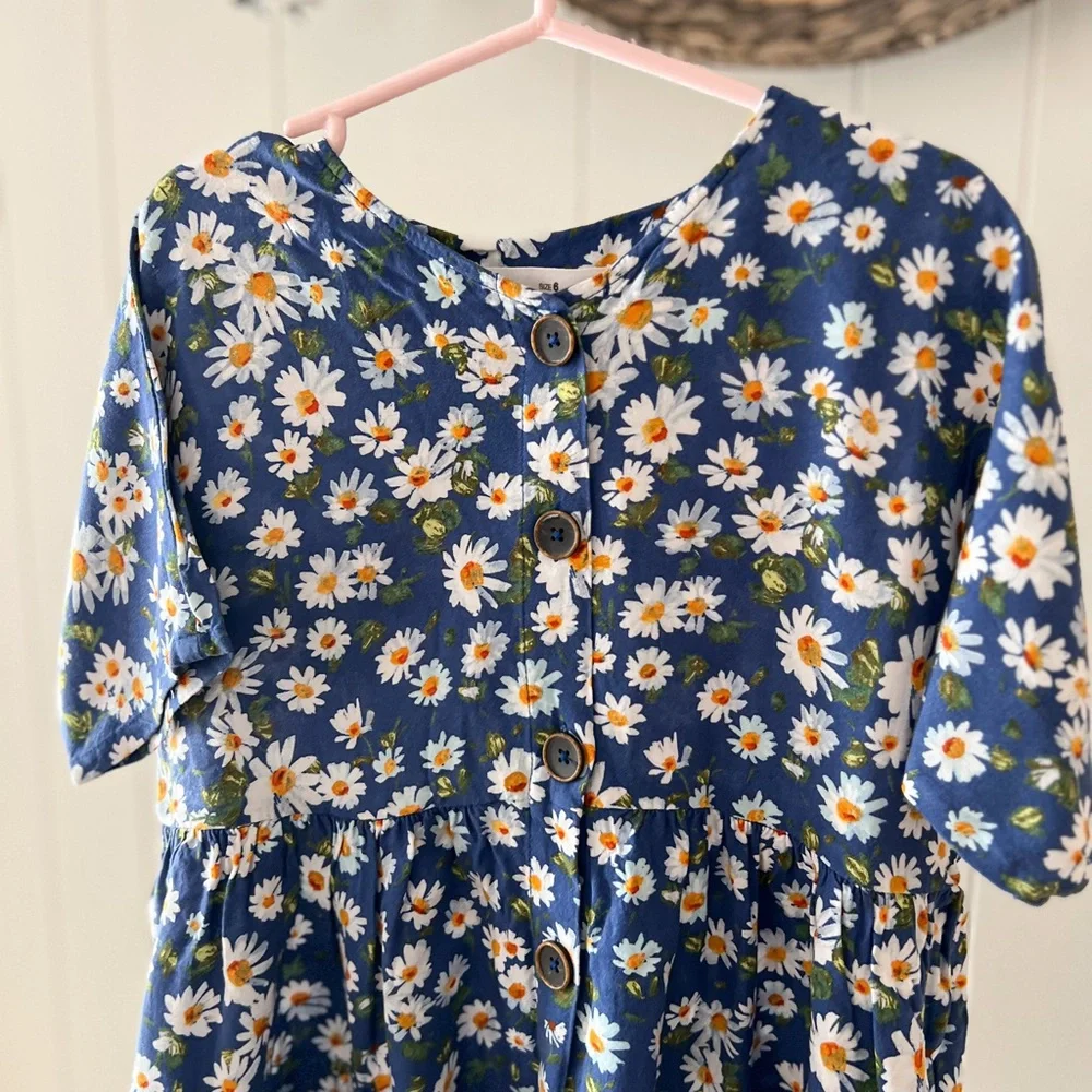 6Y Girls Daisy Dress - Picture 2 of 5